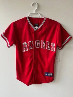 Kids Los Angeles Angels Majestic Red Jersey Sz Youth Medium (10-12)